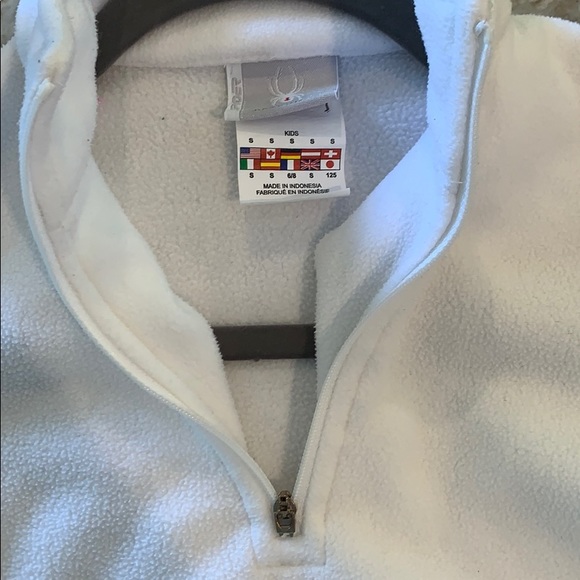 Spyder White Fleece Quarter Zip kids SIZE SMALL - Picture 4 of 6